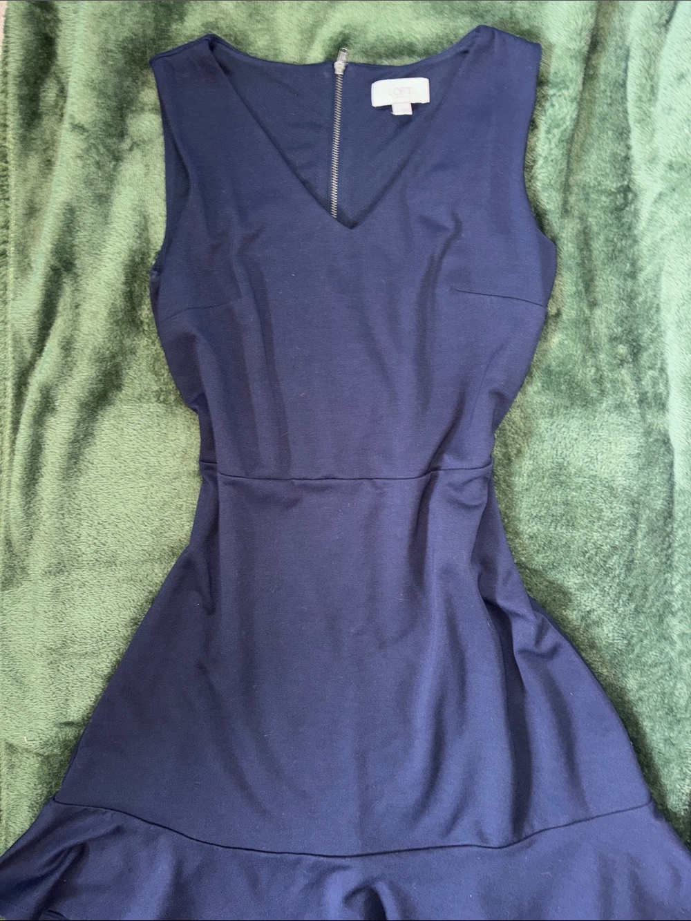 LOFT Navy Sleeveless V-Neck Midi Dress